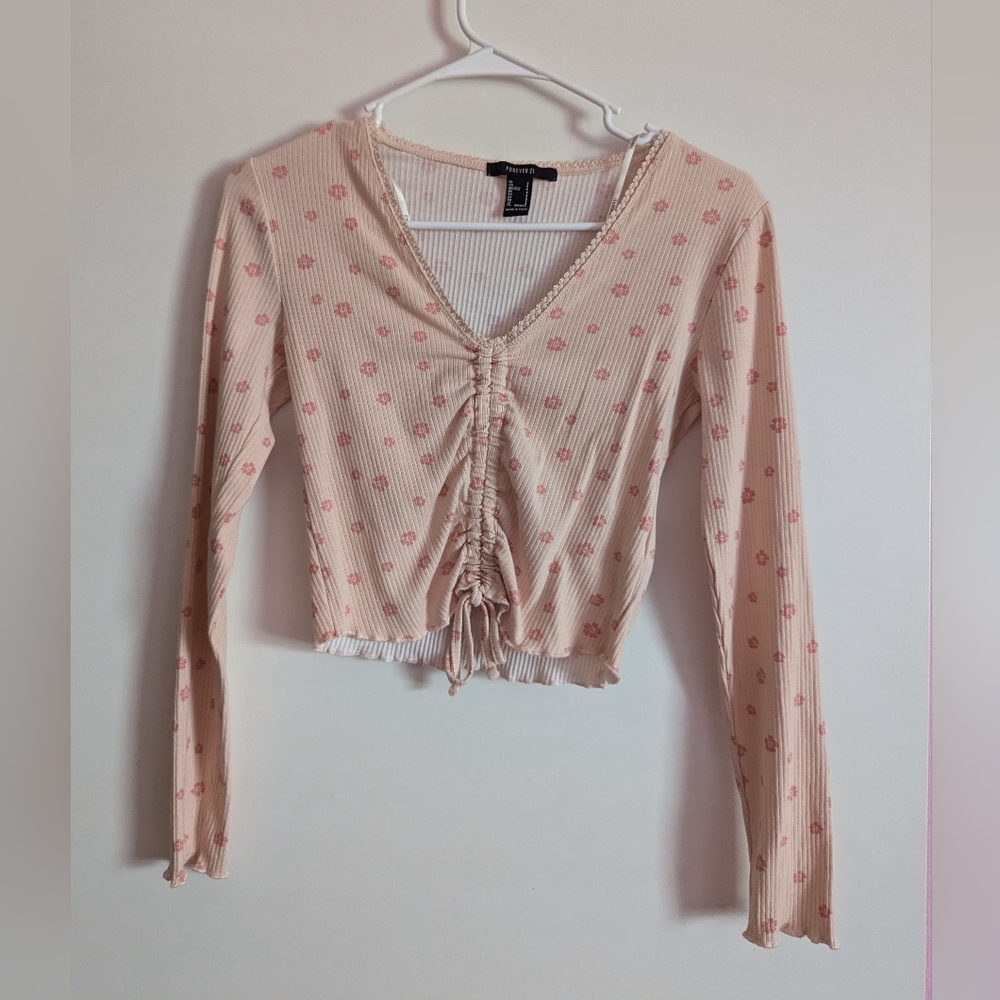 Forever 21 Ruched Drawstring Long Sleeve